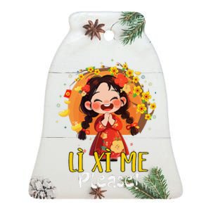 Happy Tet Chuc Mung Nam Moi 2025 Li Xi Me Please Ceramic Bell Ornament