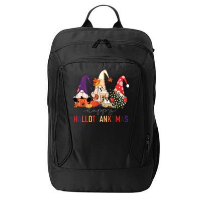 Halloween Thanksgiving Christmas Happy Hallothanksmas Gnomes City Backpack