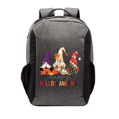 Halloween Thanksgiving Christmas Happy Hallothanksmas Gnomes Vector Backpack