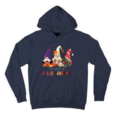 Halloween Thanksgiving Christmas Happy Hallothanksmas Gnomes Hoodie