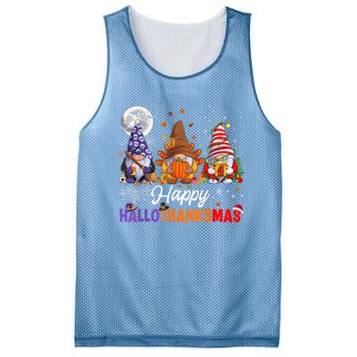 Halloween Thanksgiving Christmas Happy HalloThanksMas Gnomes Mesh Reversible Basketball Jersey Tank