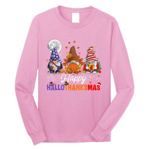 Halloween Thanksgiving Christmas Happy HalloThanksMas Gnomes Long Sleeve Shirt