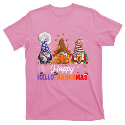 Halloween Thanksgiving Christmas Happy HalloThanksMas Gnomes T-Shirt