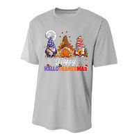 Halloween Thanksgiving Christmas Happy HalloThanksMas Gnomes Performance Sprint T-Shirt