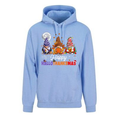 Halloween Thanksgiving Christmas Happy HalloThanksMas Gnomes Unisex Surf Hoodie