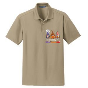 Halloween Thanksgiving Christmas Happy HalloThanksMas Gnomes Dry Zone Grid Polo