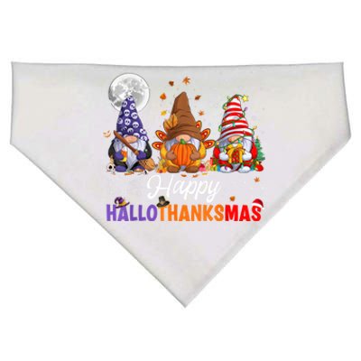 Halloween Thanksgiving Christmas Happy HalloThanksMas Gnomes USA-Made Doggie Bandana