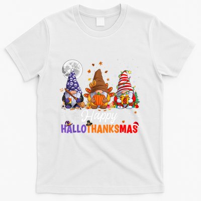 Halloween Thanksgiving Christmas Happy HalloThanksMas Gnomes T-Shirt