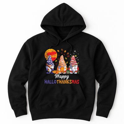 Halloween Thanksgiving Christmas Happy Hallothanksmas Gnomes Hoodie
