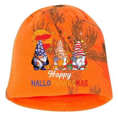 Halloween Thanksgiving Christmas Happy Hallothanksmas Gnomes Kati - Camo Knit Beanie