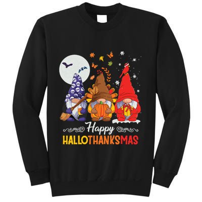 Halloween Thanksgiving Christmas Happy Hallothanksmas Gnomes Sweatshirt