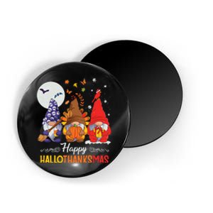 Halloween Thanksgiving Christmas Happy Hallothanksmas Gnomes Magnet