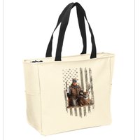 Hunting Trump Camouflage Usa Flag Deer Hunting Season Maga Zip Tote Bag