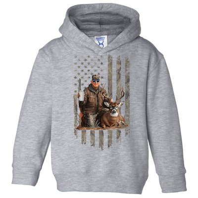 Hunting Trump Camouflage Usa Flag Deer Hunting Season Maga Toddler Hoodie