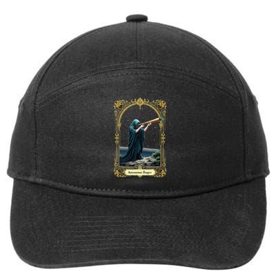 Halloween Tarot Card Skeleton Telescope Astronomer Reaper 7-Panel Snapback Hat
