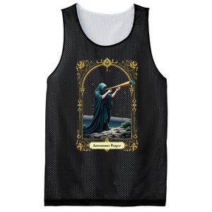 Halloween Tarot Card Skeleton Telescope Astronomer Reaper Mesh Reversible Basketball Jersey Tank