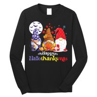 Halloween Thanksgiving Christmas Happy Hallothanksmas Gnomes Long Sleeve Shirt