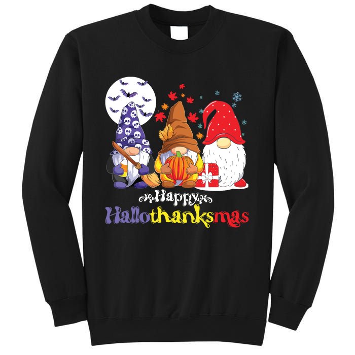 Halloween Thanksgiving Christmas Happy Hallothanksmas Gnomes Sweatshirt