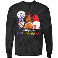 Halloween Thanksgiving Christmas Happy Hallothanksmas Gnomes Tie-Dye Long Sleeve Shirt