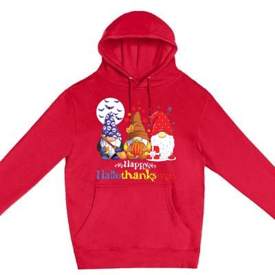 Halloween Thanksgiving Christmas Happy Hallothanksmas Gnomes Premium Pullover Hoodie