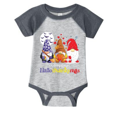 Halloween Thanksgiving Christmas Happy Hallothanksmas Gnomes Infant Baby Jersey Bodysuit