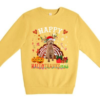 Halloween Thanksgiving Christmas Poodle Crossbreed Xmas Cute Gift Premium Crewneck Sweatshirt