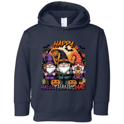 Halloween Thanksgiving Christmas Happy Hallothanksmas Gnomes Toddler Hoodie