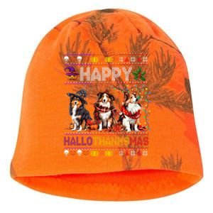 Halloween Thanksgiving Christmas Ugly Shetland Sheepdog Kati - Camo Knit Beanie