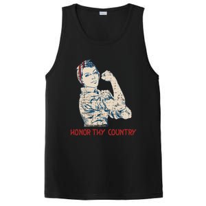 Honor Thy Country American Independence Usa Freedom Cool Gift PosiCharge Competitor Tank