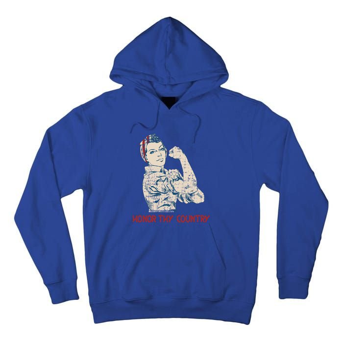 Honor Thy Country American Independence Usa Freedom Cool Gift Tall Hoodie