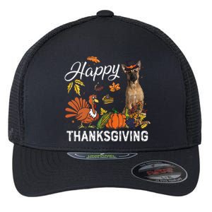 Happy Thanksgiving Cute Belgian Malinois Turkey Pumpkin Fall Flexfit Unipanel Trucker Cap