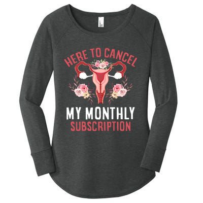 Here To Cancel My Monthly Subscription Women's Perfect Tri Tunic Long Sleeve Shirt