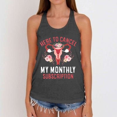 Here To Cancel My Monthly Subscription Women's Knotted Racerback Tank