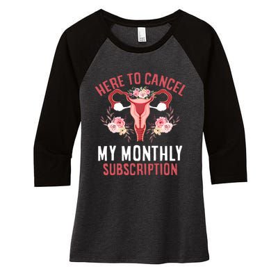 Here To Cancel My Monthly Subscription Women's Tri-Blend 3/4-Sleeve Raglan Shirt