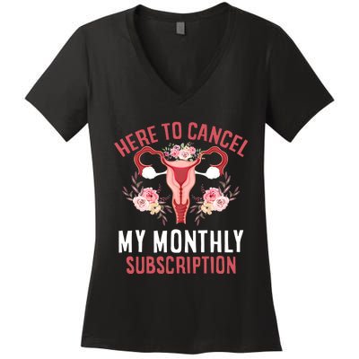 Here To Cancel My Monthly Subscription Women's V-Neck T-Shirt