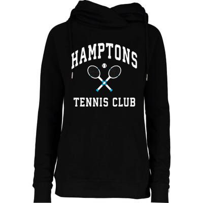 Hamptons Tennis Club Preppy New York Montauk Varsity Womens Funnel Neck Pullover Hood