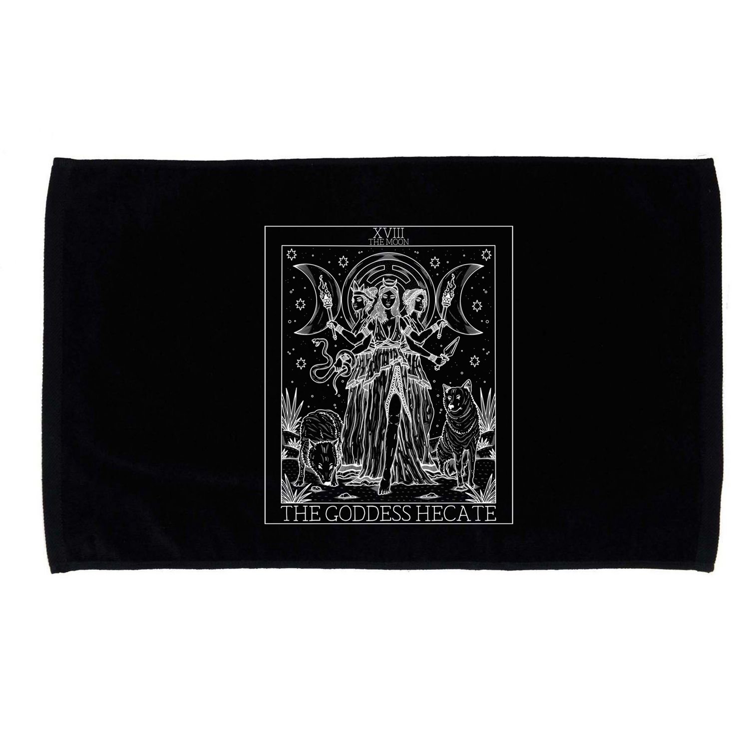 Hecate Tarot Card Triple Moon Goddess Witch Wiccan Pagan Cute Gift Microfiber Hand Towel