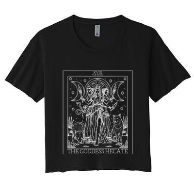 Hecate Tarot Card Triple Moon Goddess Witch Wiccan Pagan Cute Gift Crop Top