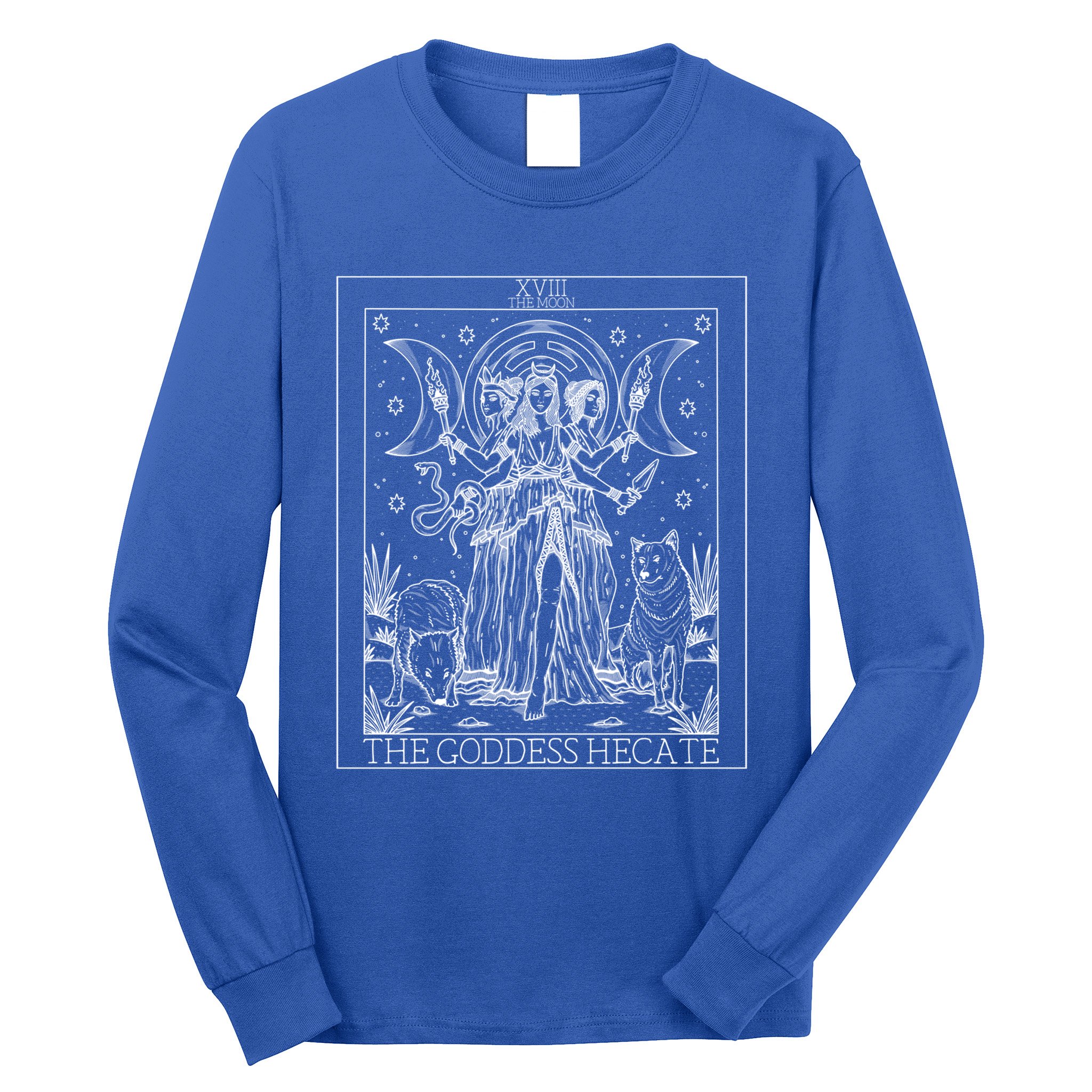Hecate Tarot Card Triple Moon Goddess Witch Wiccan Pagan Cute Gift Long Sleeve Shirt