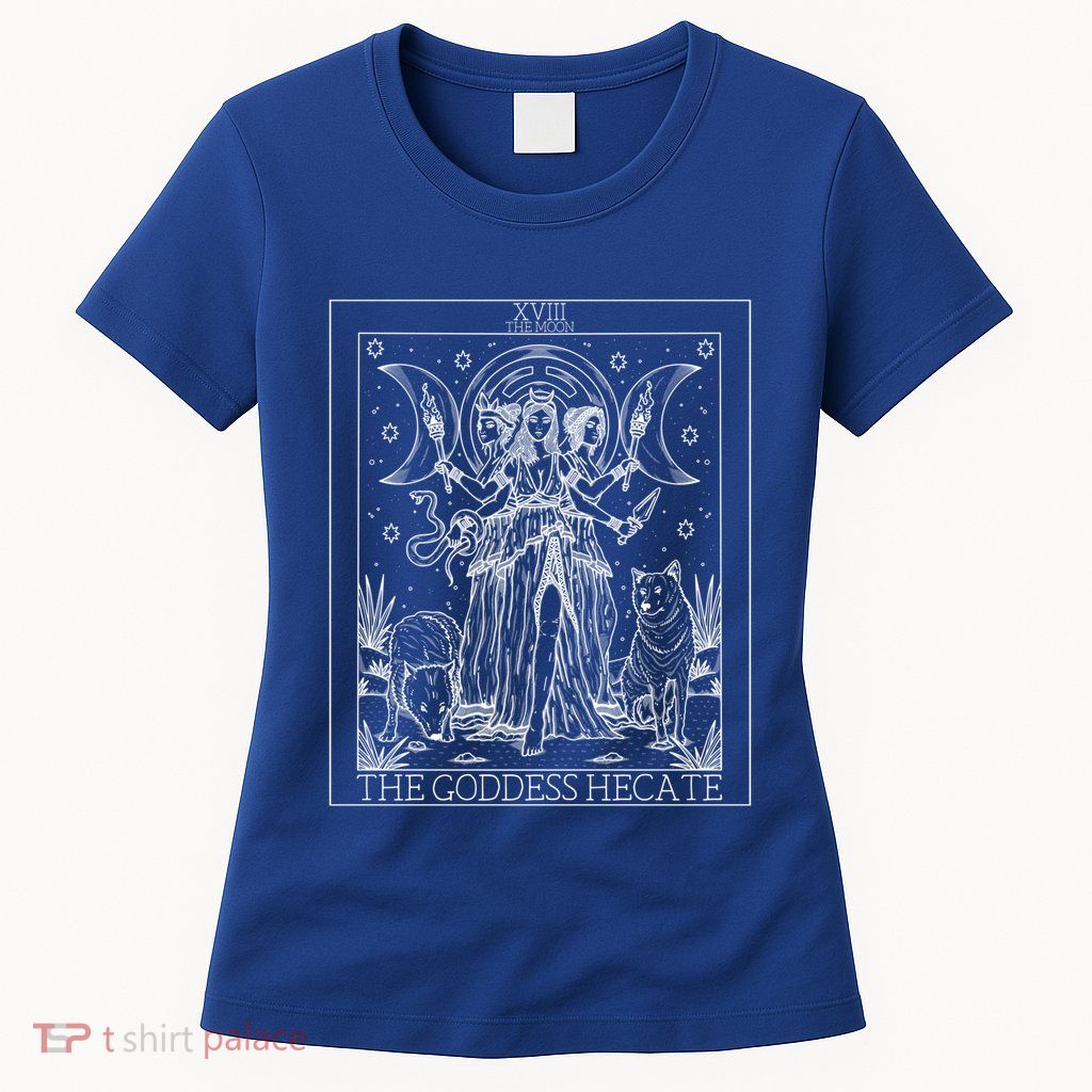 Hecate Tarot Card Triple Moon Goddess Witch Wiccan Pagan Cute Gift Womens T-Shirt