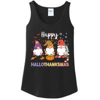 Halloween Thanksgiving Christmas Happy Hallothanksmas Gnomes Ladies Essential Tank