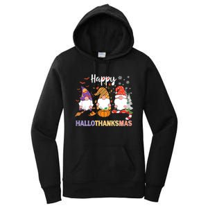 Halloween Thanksgiving Christmas Happy Hallothanksmas Gnomes Women's Pullover Hoodie