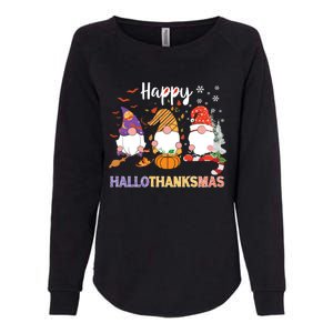 Halloween Thanksgiving Christmas Happy Hallothanksmas Gnomes Womens California Wash Sweatshirt