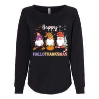 Halloween Thanksgiving Christmas Happy Hallothanksmas Gnomes Womens California Wash Sweatshirt