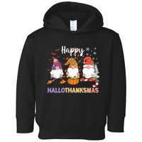 Halloween Thanksgiving Christmas Happy Hallothanksmas Gnomes Toddler Hoodie