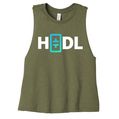 HODL Theta Crypto, Theta Logo, DeFi Theta Crypto, HODL Theta Women's Racerback Cropped Tank