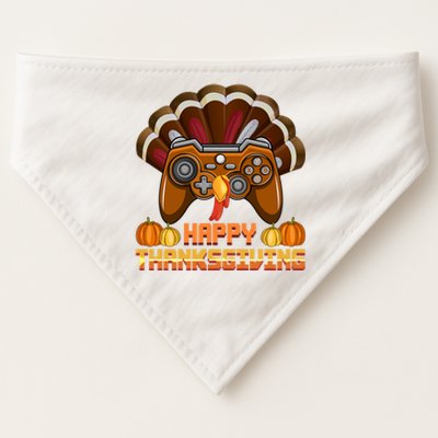 Happy Thanksgaming Cute Video Game Controller Thanksgiving Gift USA-Made Doggie Bandana