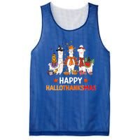 Halloween Thanksgiving Christmas Happy Hallothanksmas Llama Gift Mesh Reversible Basketball Jersey Tank