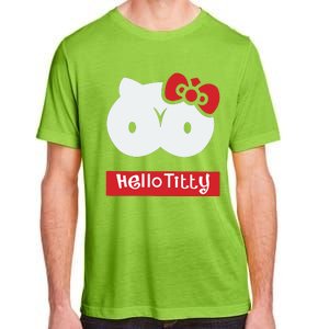 Hello Titty Cute Cat Boobs Butts Funny Meme Funny Mother’s Day Adult ChromaSoft Performance T-Shirt