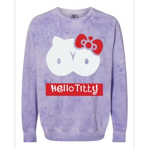 Hello Titty Cute Cat Boobs Butts Funny Meme Funny Mother’s Day Colorblast Crewneck Sweatshirt